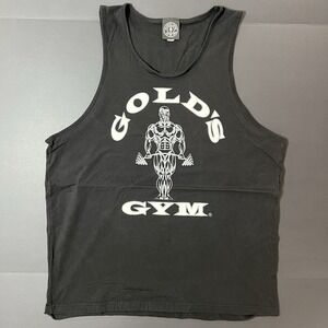 Gold's Gym Shirt Mens XL Black Stringer Tank Top Bodybuilding Workout Muscle
